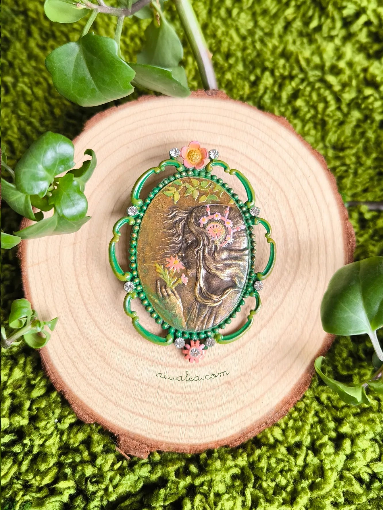 Spring Brooch Model Spring Reverie Brooch · Art Nouveau Floral Brooch Hand Painted ...