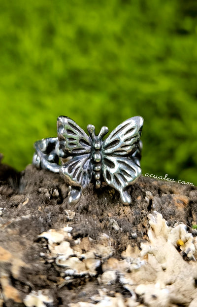 Titania Butterfly Ring, Sterling Silver 925 - Oxidized