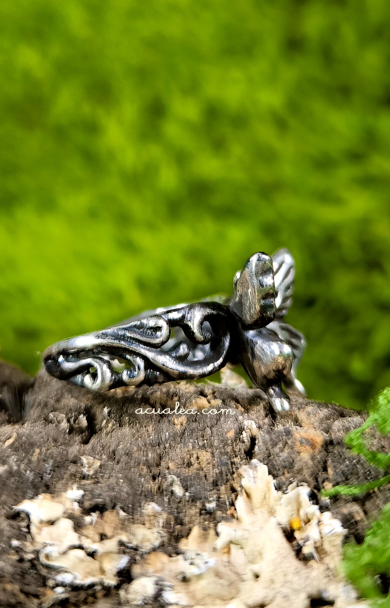 Titania Butterfly Ring, Sterling Silver 925 - Oxidized