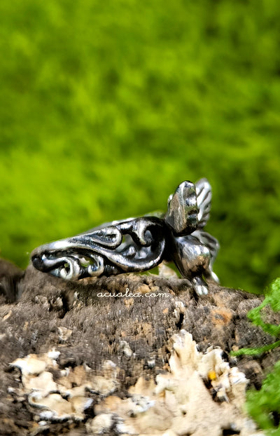 Titania Butterfly Ring, Sterling Silver 925 - Oxidized