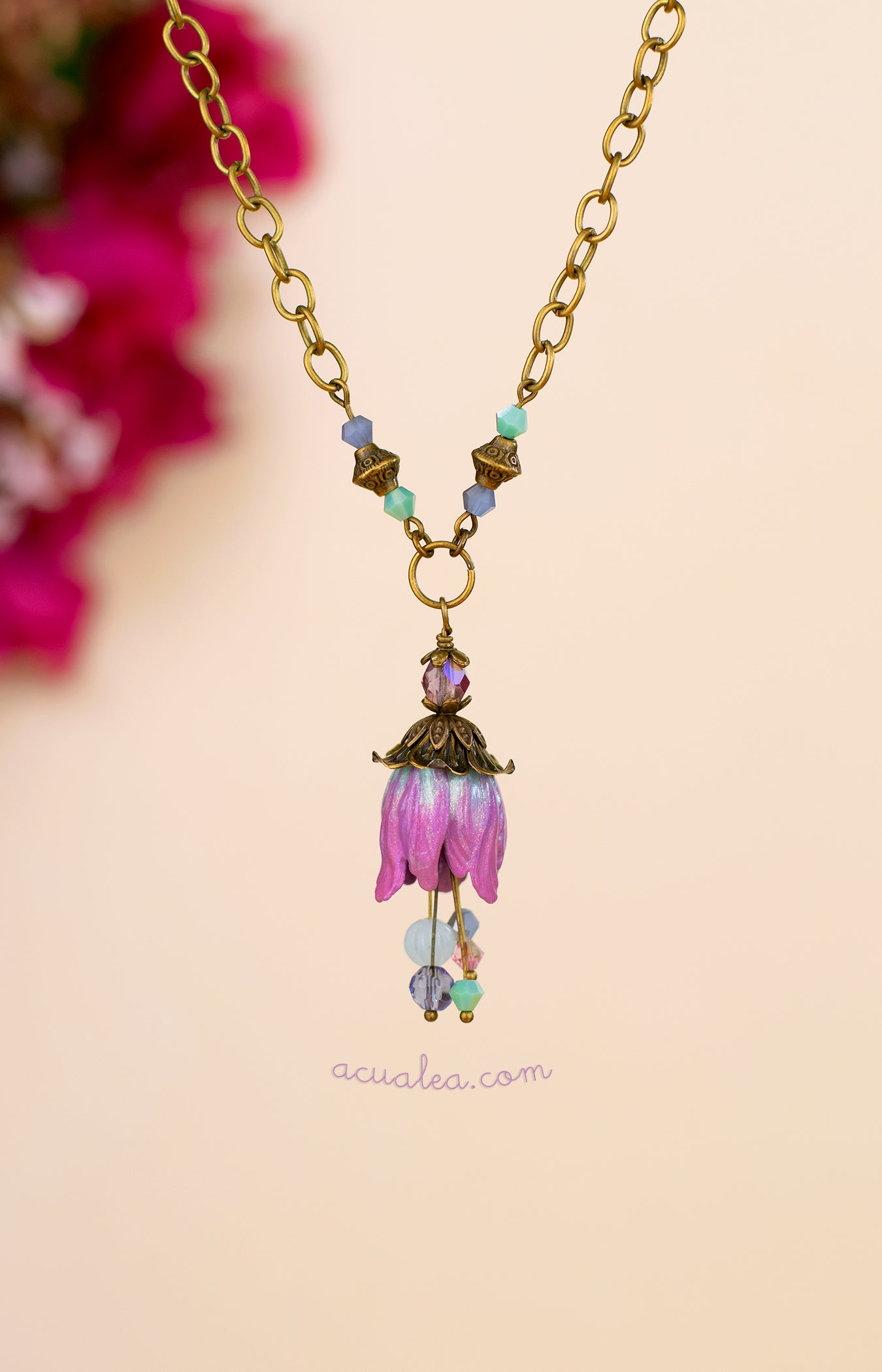 Fairy Petal Necklace · Purple Fantasy Flower