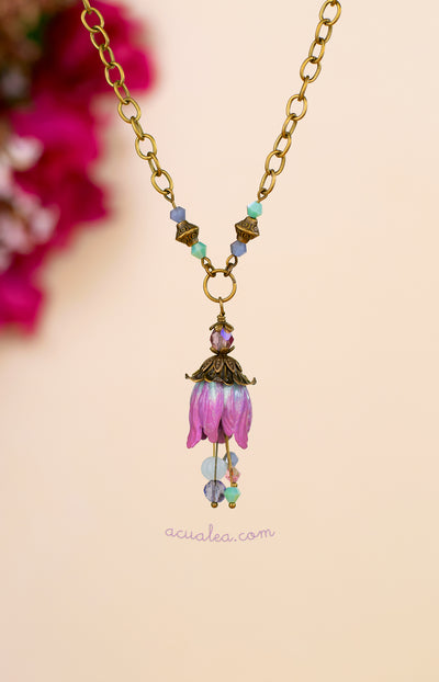 Fairy Petal Necklace · Purple Fantasy Flower