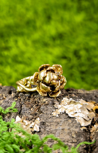 Titania Flower Ring, brass