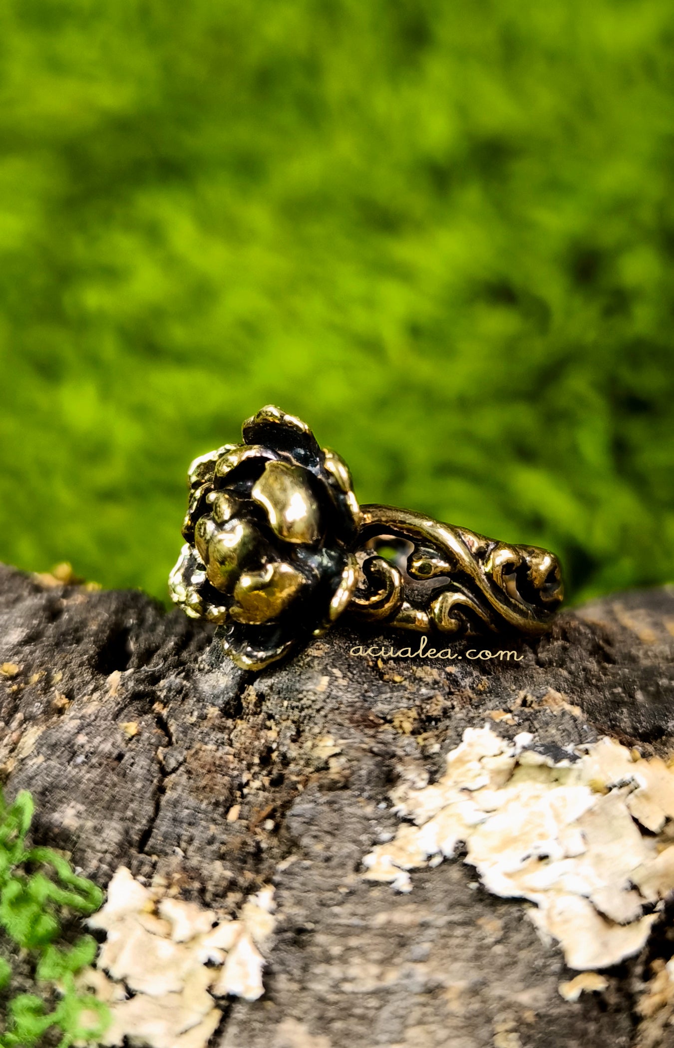 Custom Made - Titania Flower Ring - in Brass, Silver, Gold-plated, or 18K Gold