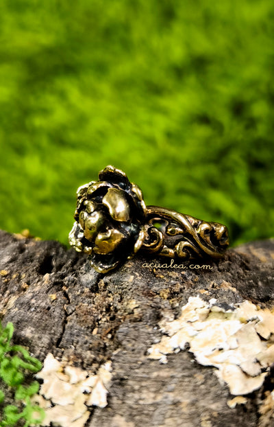 Custom Made - Titania Flower Ring - in Brass, Silver, Gold-plated, or 18K Gold