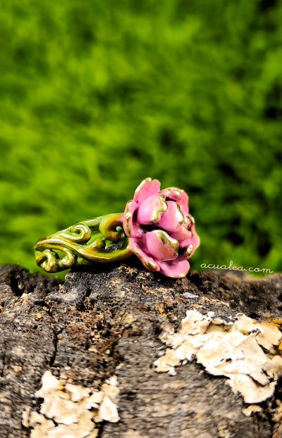 Custom Made - Titania Flower Ring - in Brass, Silver, Gold-plated, or 18K Gold