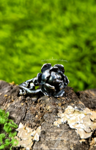 Custom Made - Titania Flower Ring - in Brass, Silver, Gold-plated, or 18K Gold