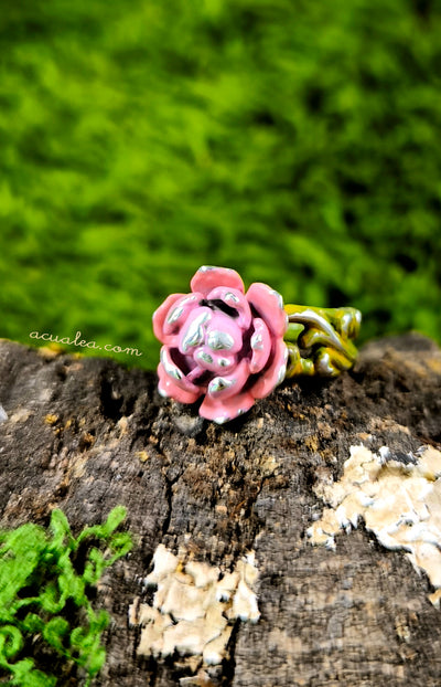 Custom Made - Titania Flower Ring - in Brass, Silver, Gold-plated, or 18K Gold