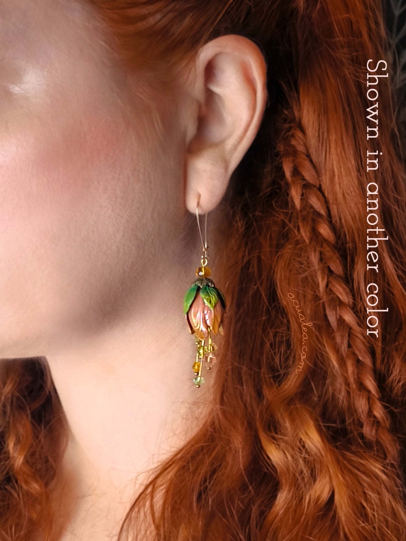Fairy Petal, Ornated, Dark blue Earrings