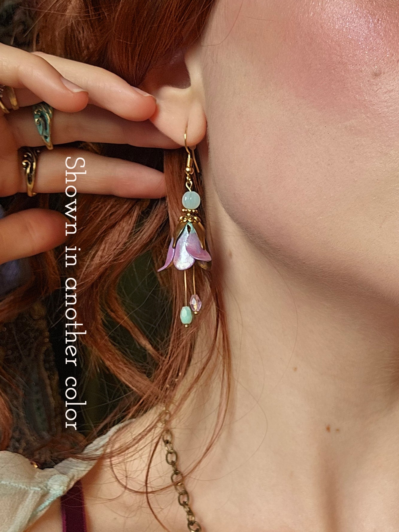 Bellflower Earrings, in Orange