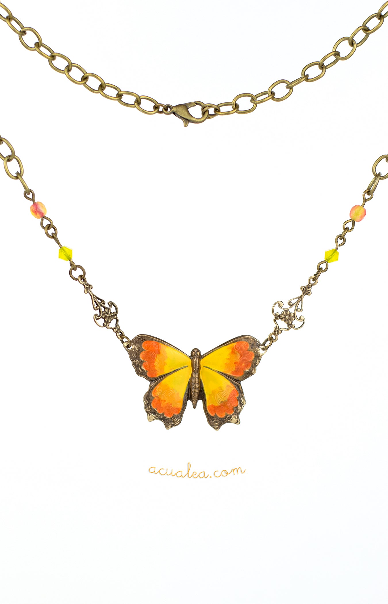 Orange Butterfly Dreams Necklace