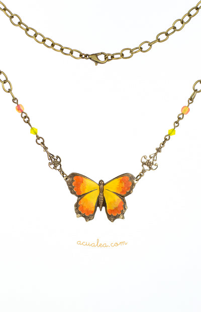Orange Butterfly Dreams Necklace