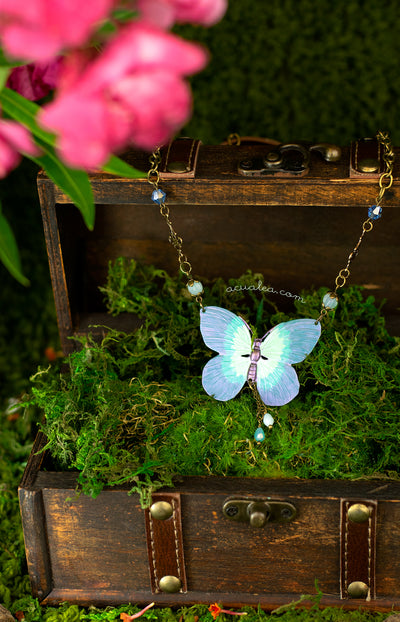 Morpho butterfly Necklace